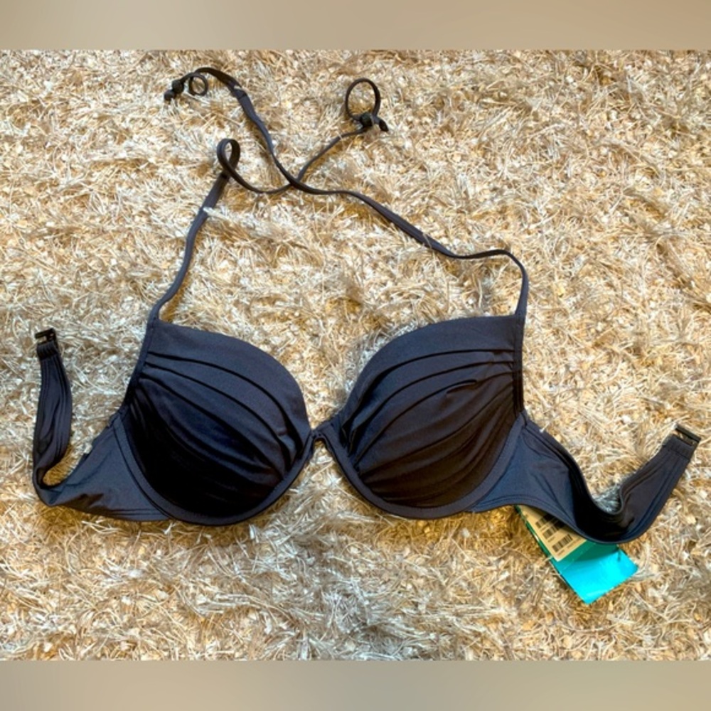 H&M Padded Wire Swim top bikini - charcoal gray- 36B NWT